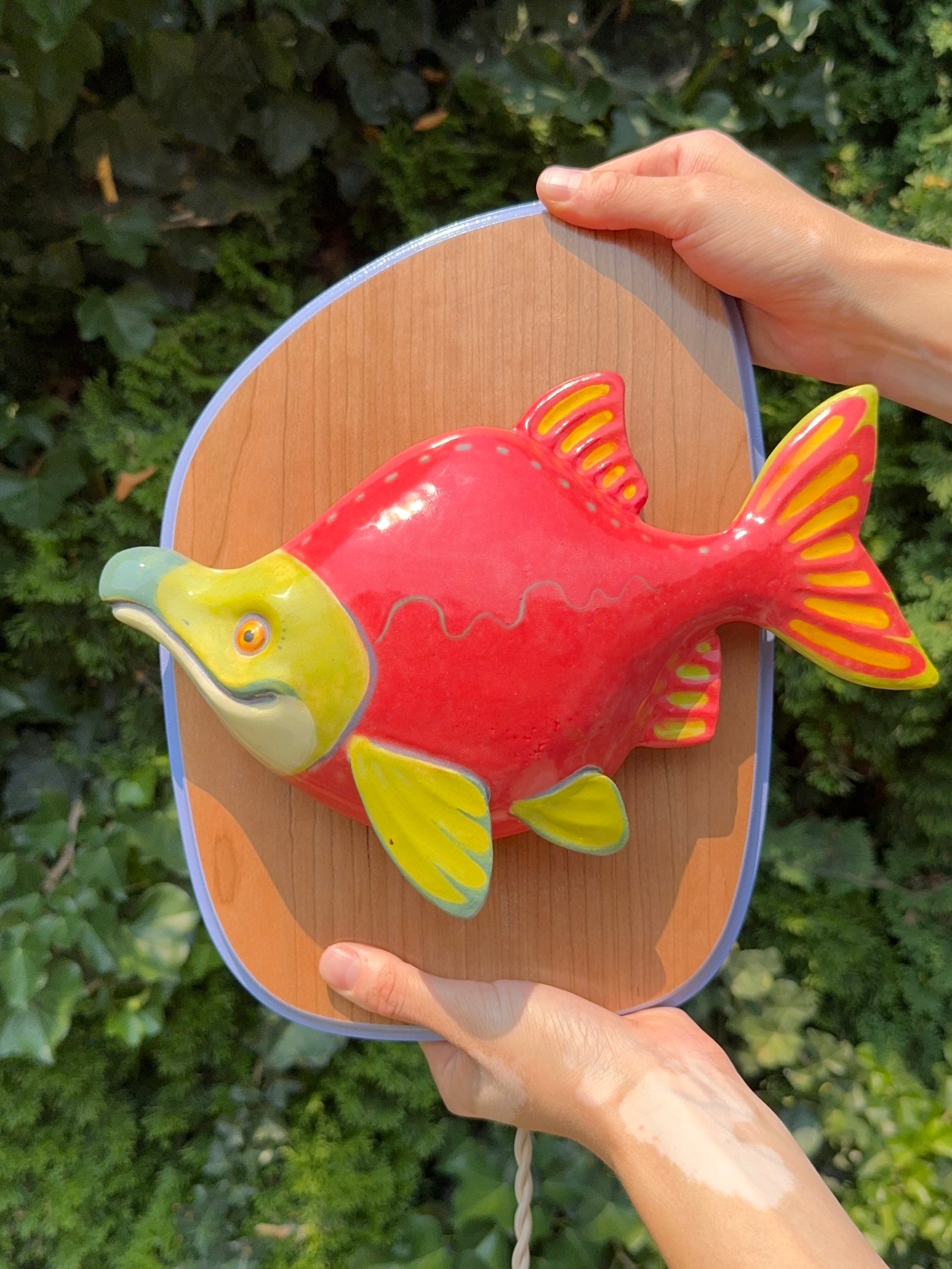 Ceramic Salmon Wall Lamp
